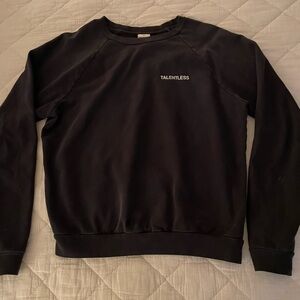 TALENTLESS Heavyweight Black Men's Crewneck Sweatshirt